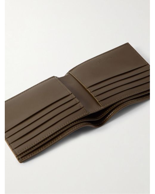 Saint Laurent Brown Logo-Print Leather Billfold Wallet for men