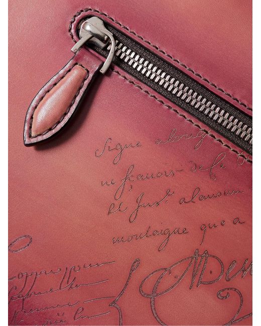Berluti Red Un Jour Mini Scritto Venezia Leather Briefcase for men