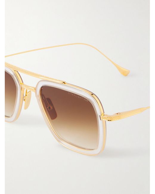 Dita Eyewear Natural Aviator-Style-Tone And Acetate Sunglasses for men