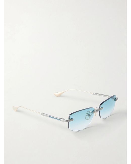 Dita Eyewear Blue Trysim.75 Square-Frame And-Tone Titanium Sunglasses for men
