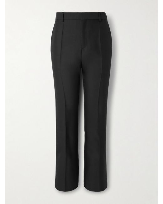 Loewe Black Straight-Leg Wool And Silk-Blend Tuxedo Trousers for men