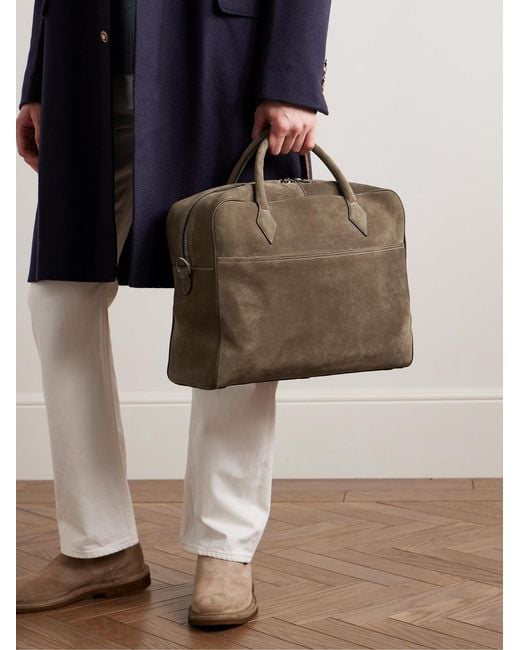 Metier Brown Closer All Day Suede Briefcase for men