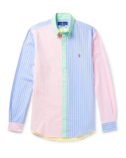 Polo Ralph Lauren Button-down Collar Colour-block Striped Cotton Oxford  Shirt in Blue for Men | Lyst Canada