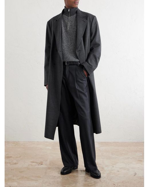 John Smedley Gray Recycled-cashmere And Wool-blend Half-zip Sweater for men