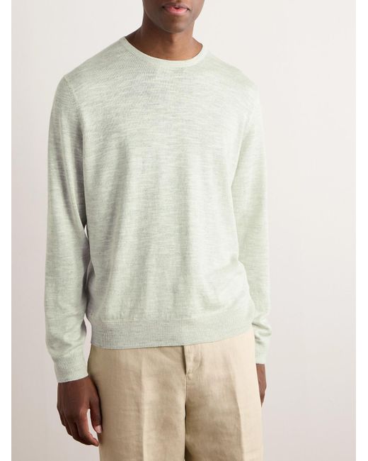Loro Piana White Linen And Silk-blend Sweater for men