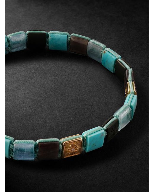 Shamballa Jewels 6mm Lock Armband aus Kordel mit Details aus 18 Karat Gold in Black für Herren