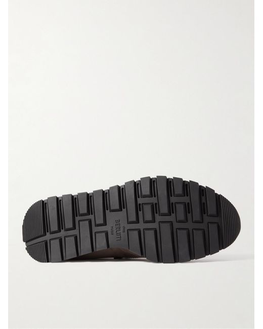 Berluti Brown Fast Track Perforated Nubuck Sneakers for men