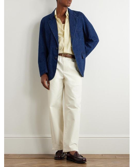 Drake's Blue Miki Denim Blazer for men