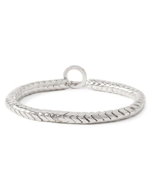Mikia White Silver Bracelet for men