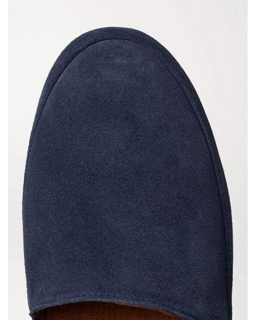 Mulo Blue Suede Loafers for men