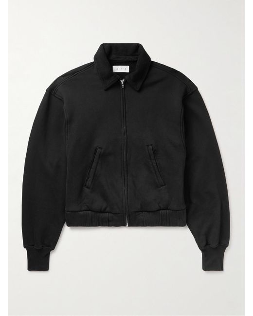 Les Tien Black Cotton-jersey Bomber Jacket for men