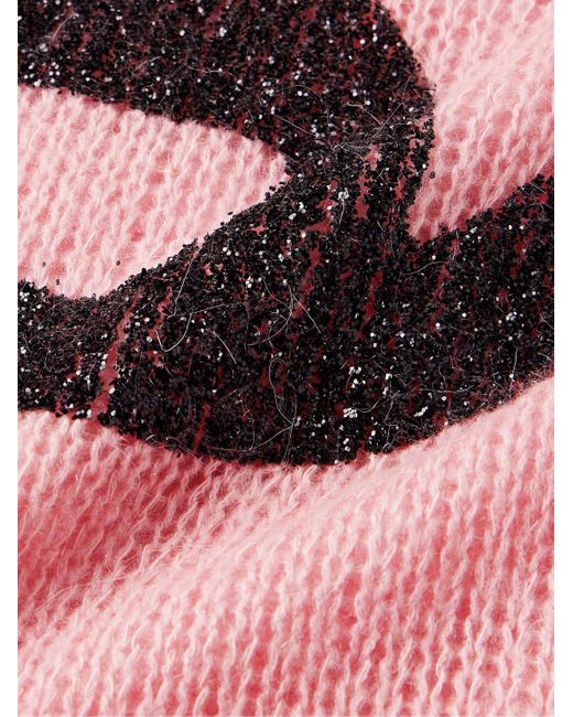 Acne Kitaly Strickpullover mit Logoprint und Glitter-Finish in Pink für Herren