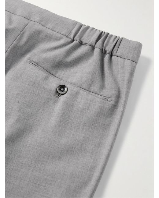 Incotex Gray Venezia 1951 Tapered Pleated Super 100s Virgin Wool Trousers for men