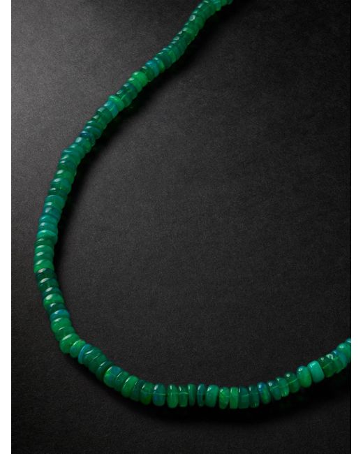 JIA JIA Green Jumbo Gold Opal Beaded Necklace for men