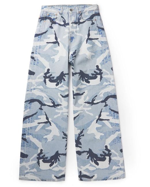 Vetements Wide-leg Camouflage-print Jeans in Blue for Men
