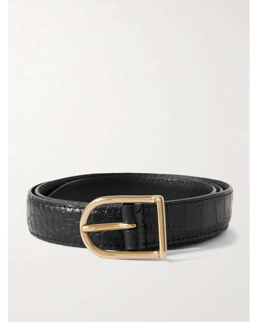 Anderson's 2Cm Croc-Effect Leather Belt in Black for Men | Lyst Canada