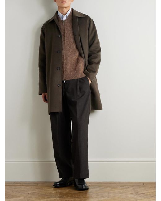 NN07 Boris 60012 Cardigan aus einer Alpakawollmischung mit Reißverschluss in Brown für Herren