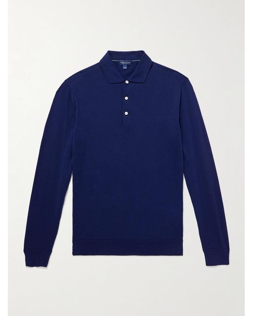 Peter Millar Blue Mariner Sea Island Cotton Polo Shirt for men
