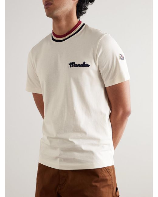Moncler Natural T-Shirt With Logo for men
