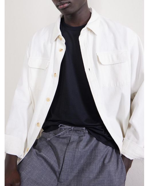 Slowear Black Cotton And Silk-Blend Jersey T-Shirt for men