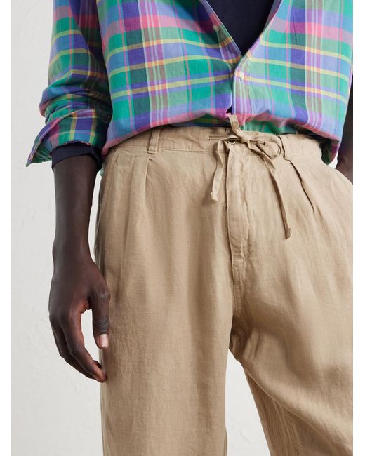 Polo Ralph Lauren Natural Straight-Leg Pleated Linen Trousers for men