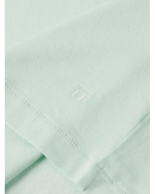 Tom Ford Green Slim-Fit Lyocell And Cotton-Blend Jersey T-Shirt for men