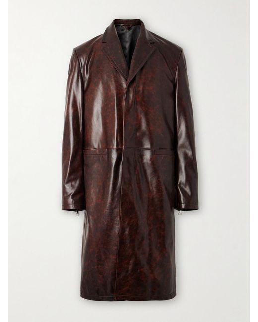 Acne Mantel aus Leder in Brown für Herren