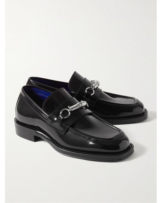 Burberry Loafers aus Glanzleder mit Verzierung in Black für Herren