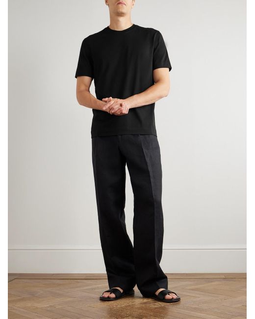 Zegna Black Cotton-Jersey T-Shirt for men