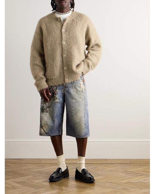 Acne Natural Komer Brushed Knitted Cardigan for men