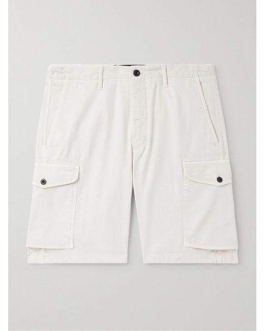 Incotex Gerade geschnittene Cargoshorts aus einer strukturierten Baumwollmischung in Natural für Herren