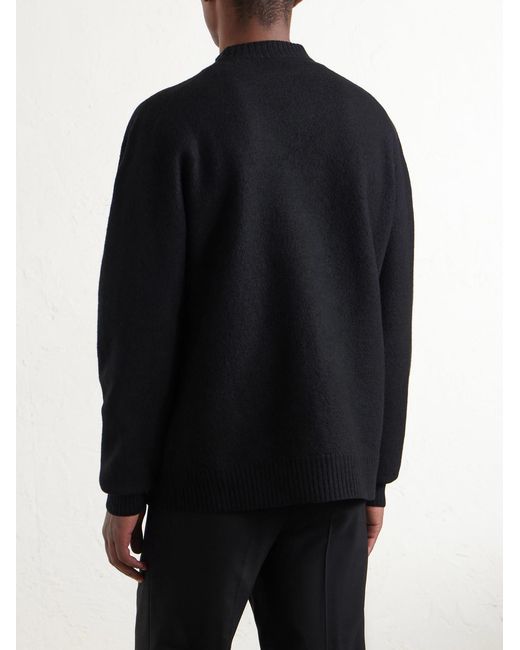 Jil Sander Blue Boiled Wool Sweater for men