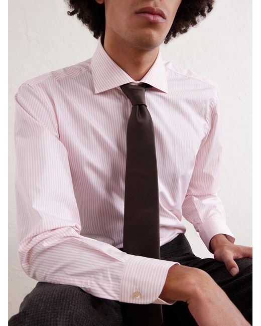 J. Mueser Pink Striped Cotton-poplin Shirt for men