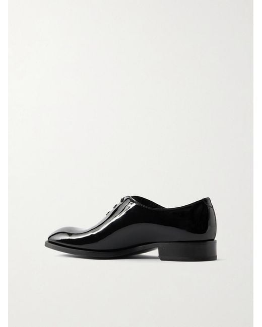 Tom Ford Black Elkan Patent-Leather Oxford Shoes for men