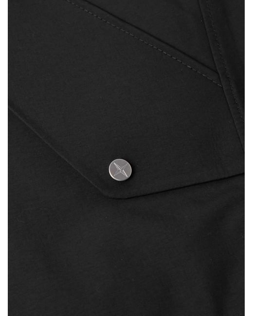 Stone Island Black Stellina Logo-embroidered Shell Hooded Jacket for men