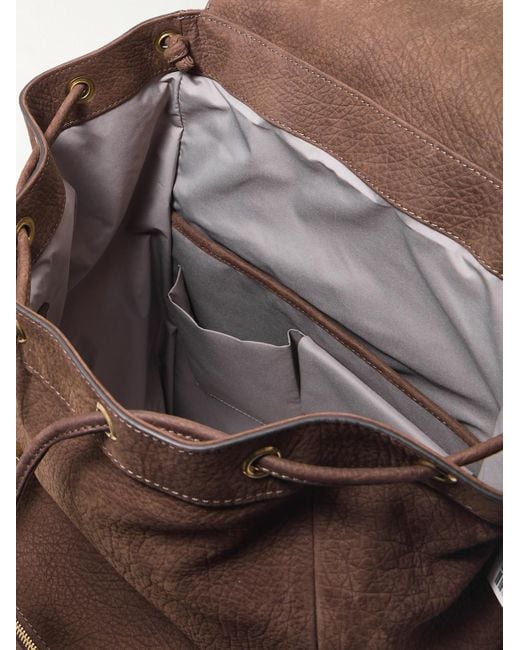 Brunello Cucinelli Brown Nubuck Backpack for men