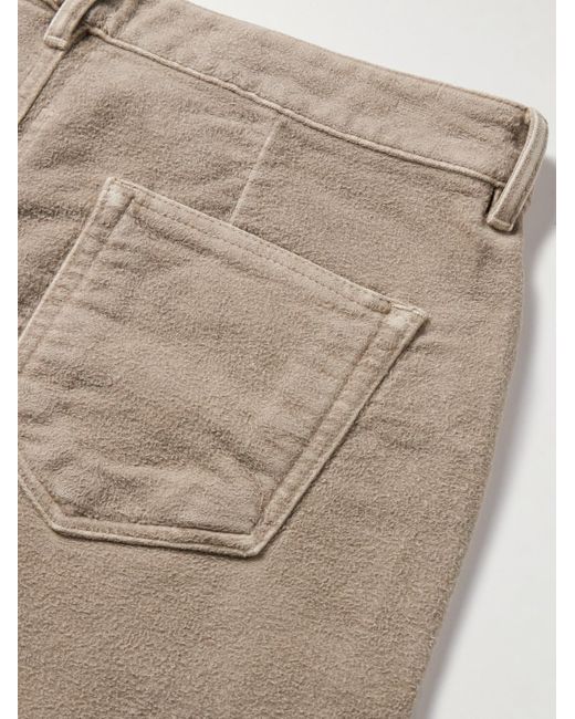 Rick Owens Natural Geth Wide-Leg Brushed-Cotton Trousers for men