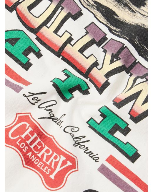 T-shirt in jersey di cotone con stampa di CHERRY LA in White da Uomo