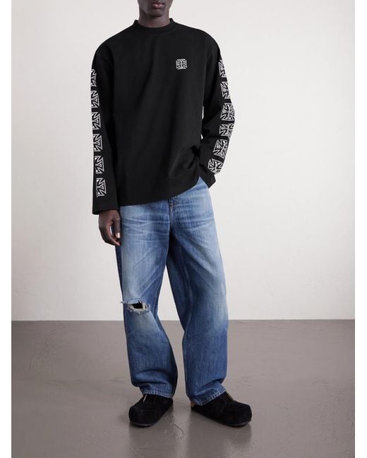Vetements Black Logo-print Cotton-jersey T-shirt for men