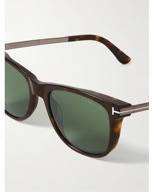 Tom Ford Green Sinatra D-frame Tortoiseshell Acetate And Silver-tone Sunglasses for men