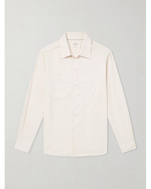 Brunello Cucinelli Natural Cotton-Poplin Shirt for men
