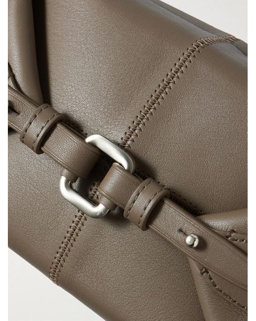 Bonastre Brown Air Embellished Panelled Leather Messenger Bag for men