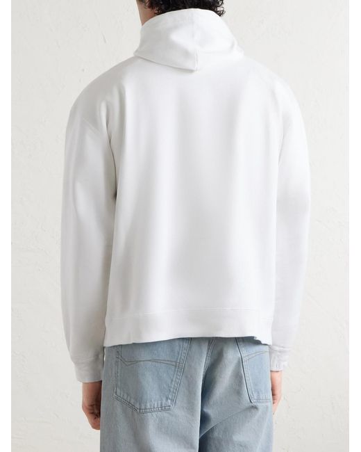 Balenciaga White Oversized Printed Cotton-Jersey Hoodie for men