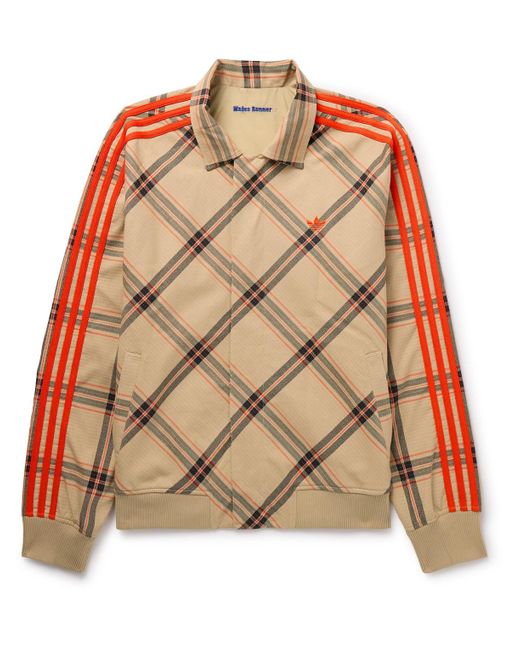 Adidas Originals Brown Wales Bonner Reversible Logo-embroidered Recycled-shell And Checked Cotton-twill Jacket for men