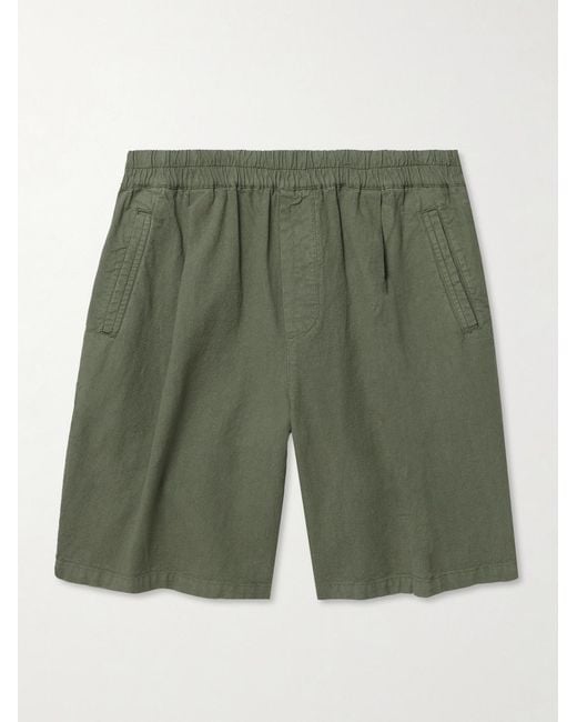 Folk Green Assembly Wide-Leg Cotton-Blend Shorts for men