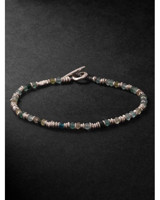 M. Cohen Black Pilla Sterling Glass Beaded Bracelet for men