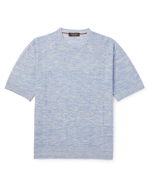 Loro Piana Blue Tori Ribbed Linen And Silk-blend T-shirt for men