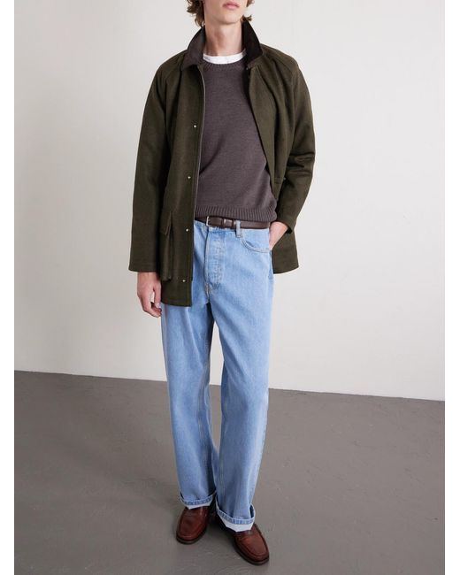 J. Mueser Gray Merino Wool Sweater for men