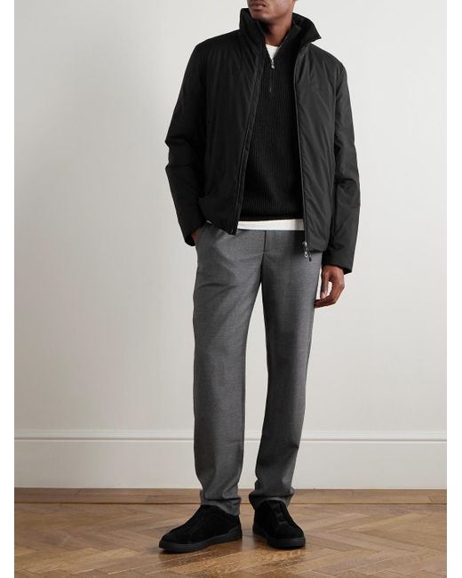 Sease Black Padded Virgin Wool And Silk-Blend Flannel Jacket for men
