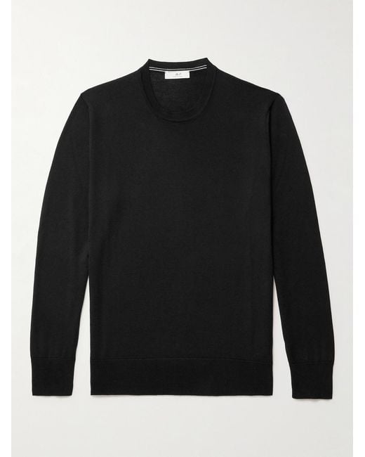 Mr P. Black Merino Wool Sweater for men
